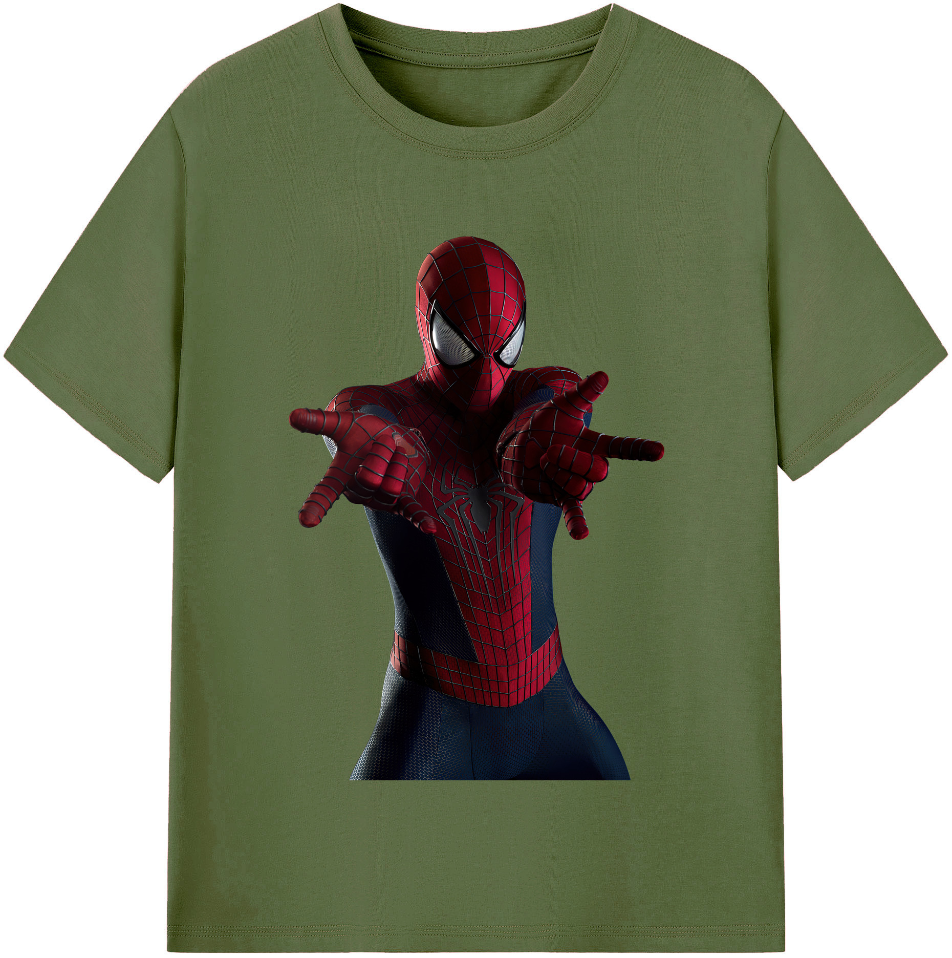 （画像用） Spider Man スパイダーマン 綿100％半袖Tシャツ（フロントプリント）